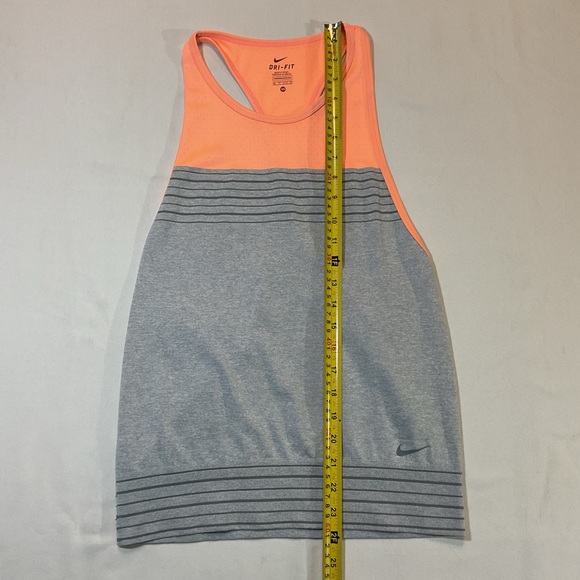 Nike Dry Fit Womens Training Orange Heathered Gray Razer Back Tank Top, Size XS - Picture 3 of 6